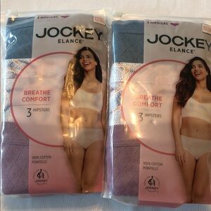 Jockey Hipsters panties underwear purple, blue, white size 10 / 3XL 2 packages
